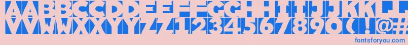 Sketchi-Schriftart – Blaue Schriften auf rosa Hintergrund