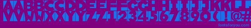 フォントSketchi – 紫色の背景に青い文字