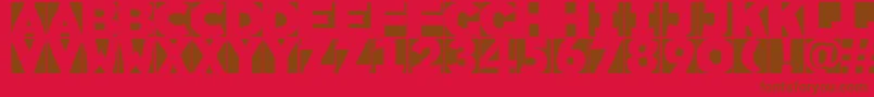 フォントSketchi – 赤い背景に茶色の文字
