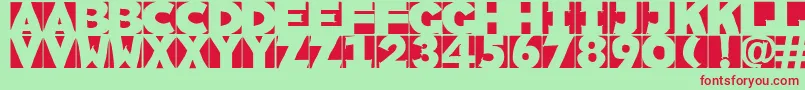 フォントSketchi – 赤い文字の緑の背景