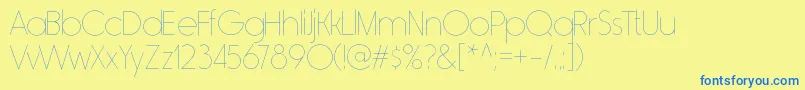 RimouskiulRegular Font – Blue Fonts on Yellow Background