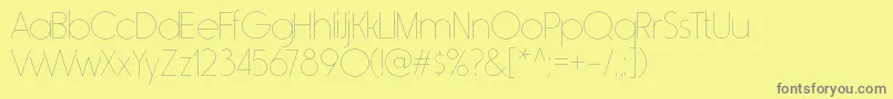 RimouskiulRegular Font – Gray Fonts on Yellow Background