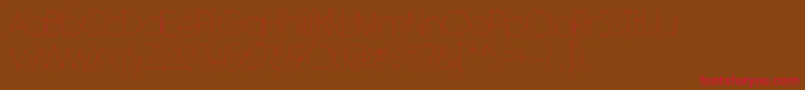 RimouskiulRegular-Schriftart – Rote Schriften auf braunem Hintergrund