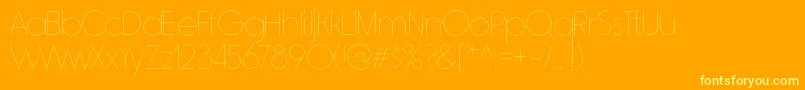 RimouskiulRegular-Schriftart – Gelbe Schriften auf orangefarbenem Hintergrund