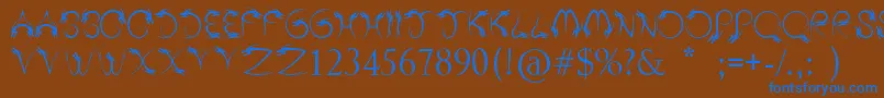 フォントTribalDragon – 茶色の背景に青い文字