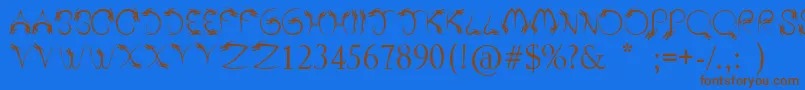 TribalDragon Font – Brown Fonts on Blue Background