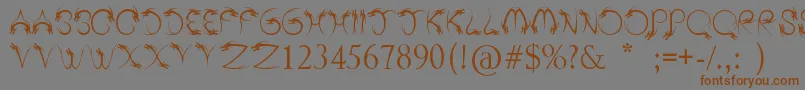 Fonte TribalDragon – fontes marrons em um fundo cinza