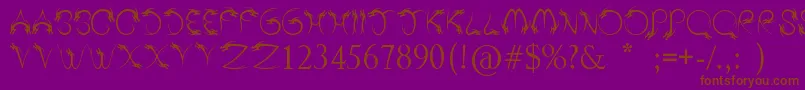 TribalDragon-Schriftart – Braune Schriften auf violettem Hintergrund