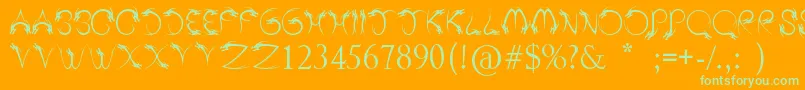 Шрифт TribalDragon – зелёные шрифты на оранжевом фоне
