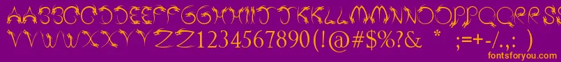 TribalDragon Font – Orange Fonts on Purple Background