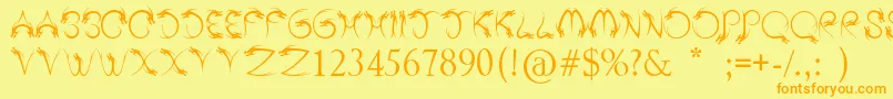 TribalDragon Font – Orange Fonts on Yellow Background
