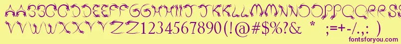 TribalDragon Font – Purple Fonts on Yellow Background