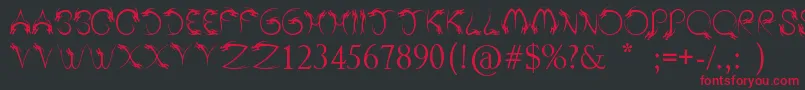 TribalDragon-Schriftart – Rote Schriften auf schwarzem Hintergrund