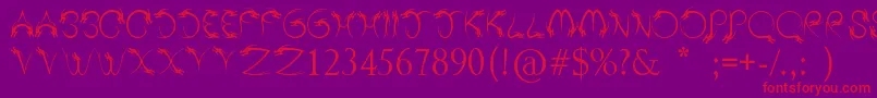 Fonte TribalDragon – fontes vermelhas em um fundo violeta
