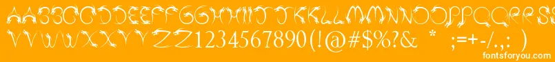 TribalDragon-Schriftart – Weiße Schriften auf orangefarbenem Hintergrund