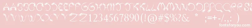 TribalDragon-Schriftart – Weiße Schriften auf rosa Hintergrund