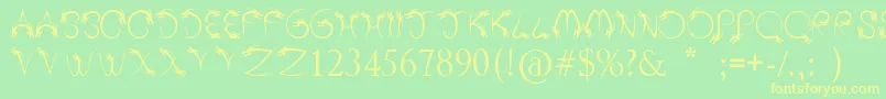 TribalDragon Font – Yellow Fonts on Green Background