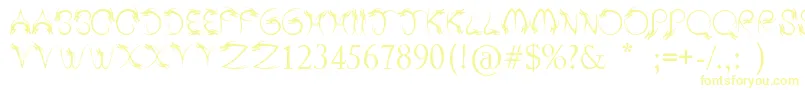 TribalDragon Font – Yellow Fonts on White Background