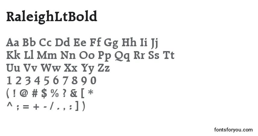 Шрифт RaleighLtBold – алфавит, цифры, специальные символы