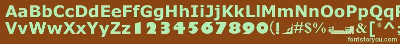 MotkenNoqta Font – Green Fonts on Brown Background