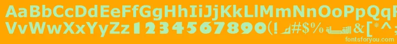 MotkenNoqta Font – Green Fonts on Orange Background