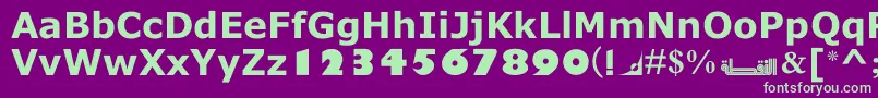 MotkenNoqta Font – Green Fonts on Purple Background