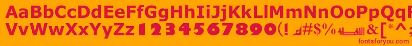 フォントMotkenNoqta – オレンジの背景に赤い文字