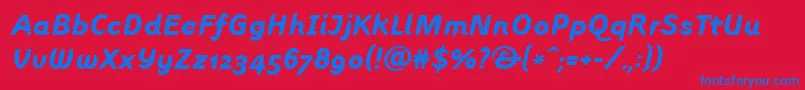 LinotypeInagurBoldItalic Font – Blue Fonts on Red Background