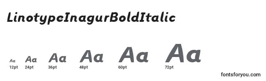 Размеры шрифта LinotypeInagurBoldItalic