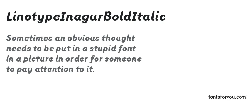 Шрифт LinotypeInagurBoldItalic