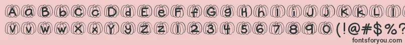 Hellopumpkin-Schriftart – Schwarze Schriften auf rosa Hintergrund