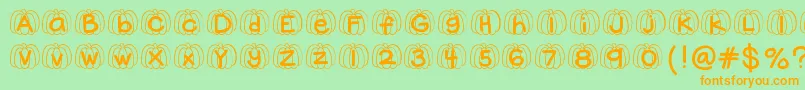 Czcionka Hellopumpkin – pomarańczowe czcionki na zielonym tle
