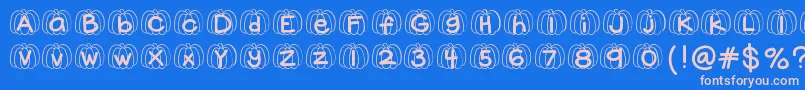 Hellopumpkin Font – Pink Fonts on Blue Background