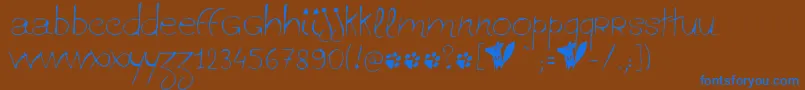 Ginolib Font – Blue Fonts on Brown Background