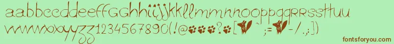 Ginolib Font – Brown Fonts on Green Background