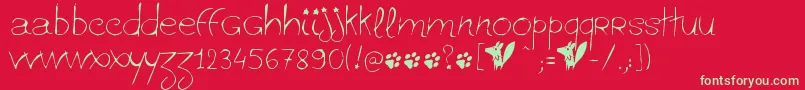 Ginolib Font – Green Fonts on Red Background