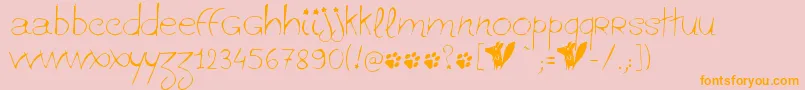 Ginolib-Schriftart – Orangefarbene Schriften auf rosa Hintergrund