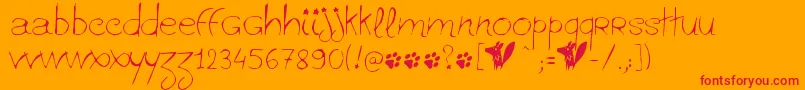 Ginolib Font – Red Fonts on Orange Background