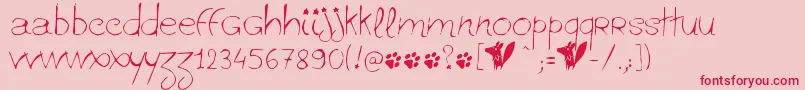 Ginolib Font – Red Fonts on Pink Background