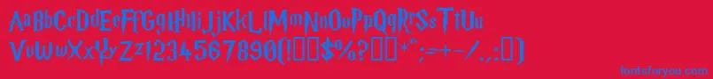 HarryP Font – Blue Fonts on Red Background