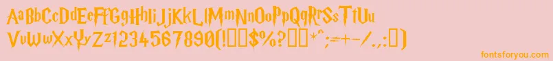 HarryP Font – Orange Fonts on Pink Background