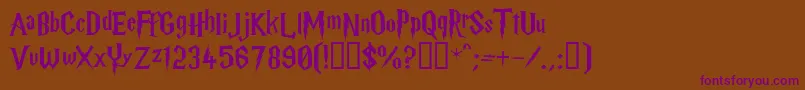 HarryP Font – Purple Fonts on Brown Background