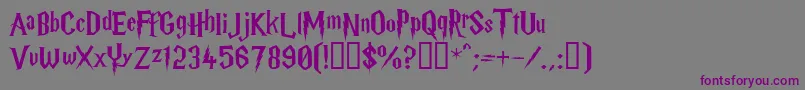 HarryP Font – Purple Fonts on Gray Background