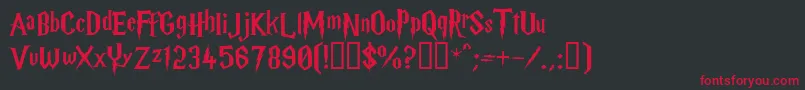 HarryP Font – Red Fonts on Black Background