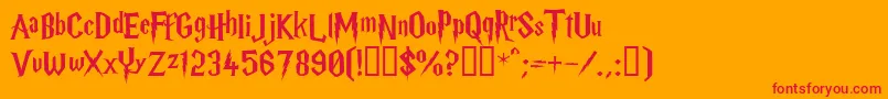 HarryP Font – Red Fonts on Orange Background