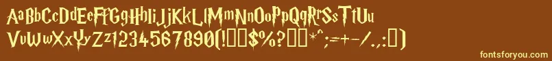 HarryP Font – Yellow Fonts on Brown Background