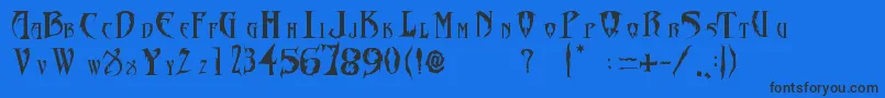 FontDiablosInc-Schriftart – Schwarze Schriften auf blauem Hintergrund