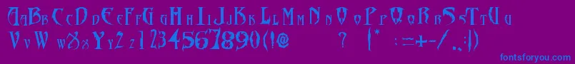 Шрифт FontDiablosInc – синие шрифты на фиолетовом фоне