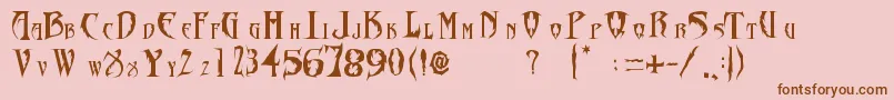 FontDiablosInc Font – Brown Fonts on Pink Background