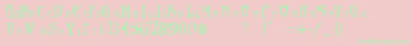 FontDiablosInc Font – Green Fonts on Pink Background